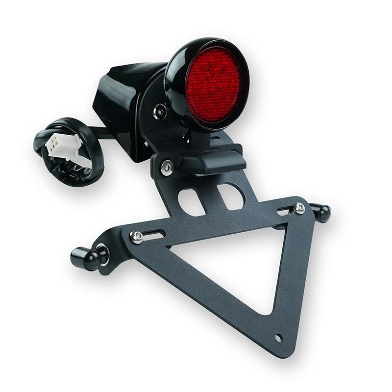 Kit selle modulable, porte-bagages, garde-boue et feu arriere pour Royal Enfield 650. Blackpines.fr