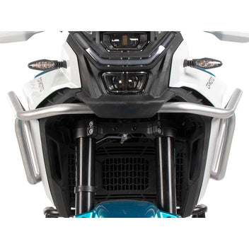 Crash bars reservoir argent Hepco Becker pour CFMOTO 450 MT. Blackpines.fr