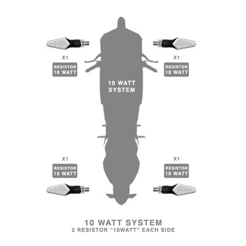 Résistance 10W clignotants LED moto Barracuda. Blackpines.fr