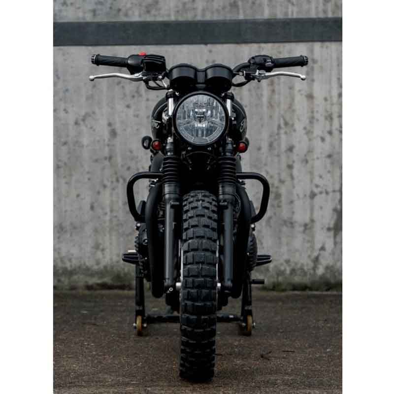 Pare carter moto noir Motone Craig pour Triumph. Blackpines.fr
