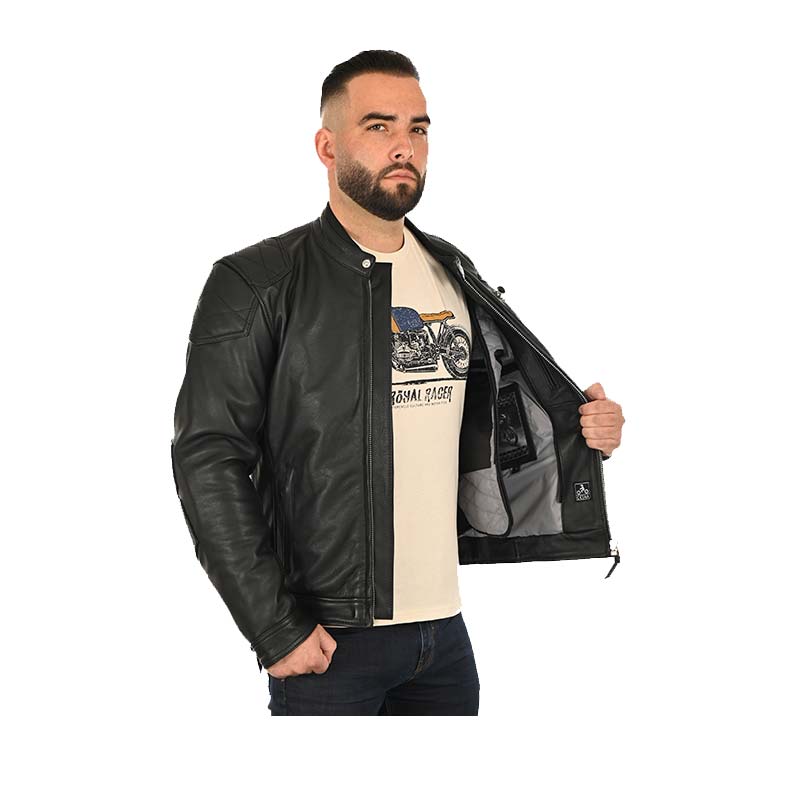 Blouson moto cuir homme Race The Royal Racer. Blackpines.fr