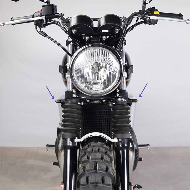 Plaque de phare Full LED + support clignotant + support de relocalisation Compteur RE 650 | Bonvent Motorbikes - blackpines.fr