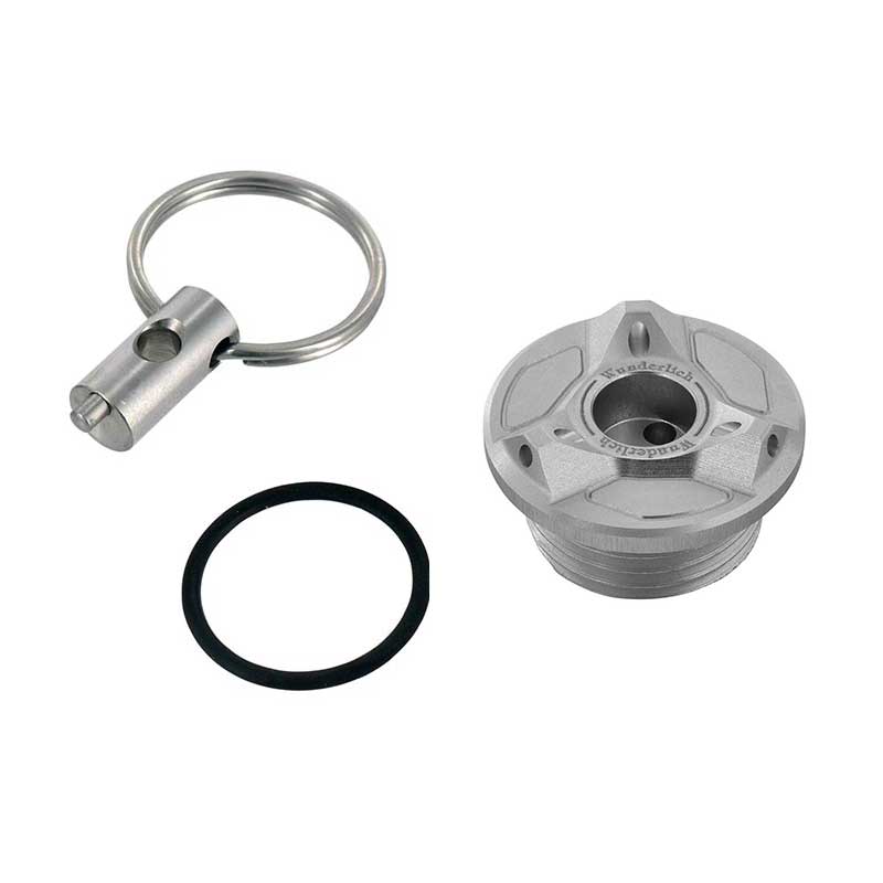 Bouchon huile securite Wunderlich argent pour moto BMW. 