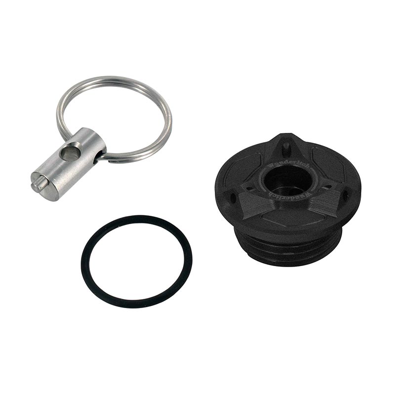 Bouchon huile securite Wunderlich noir pour moto BMW. Blackpines.fr