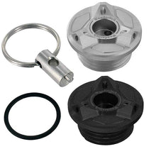 Bouchon huile securite Wunderlich argent ou noir pour moto BMW. Blackpines.fr