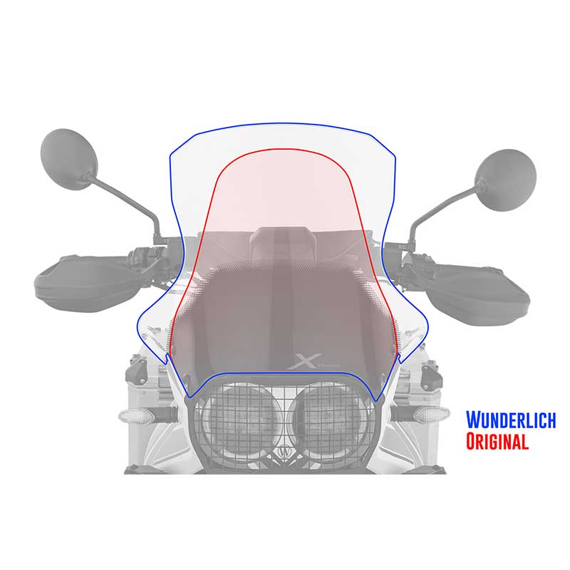 Bulle transparente Wunderlich Marathon pour Ducati DesertX Rally. Blackpines.fr