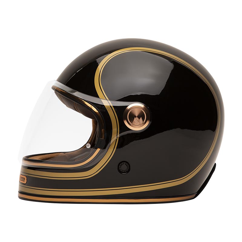 Casque moto integral Full Moon 2 noir et or de Marko Helmets. Blackpines.fr