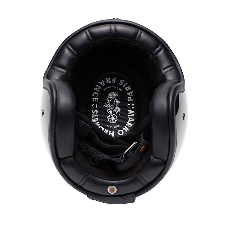 Casque jet The Classic Triple Black Marko. Blackpines.fr