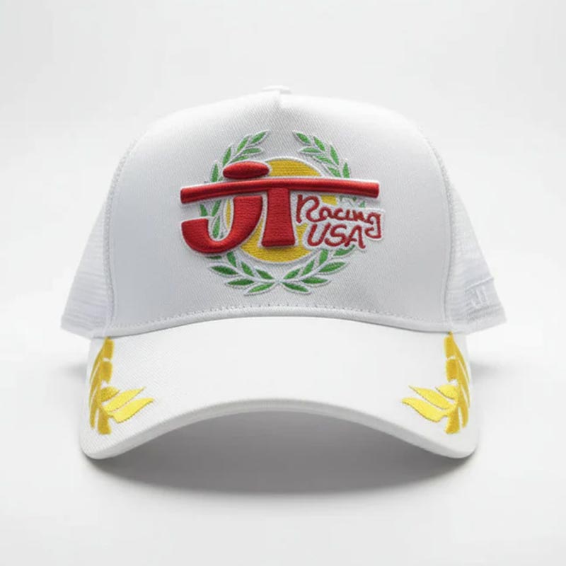 Casquette JT RACING USA VICTORY blanche.