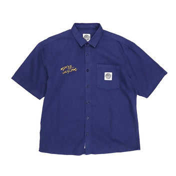 Chemise manches courtes boxy bleue STATION Morex customs.
