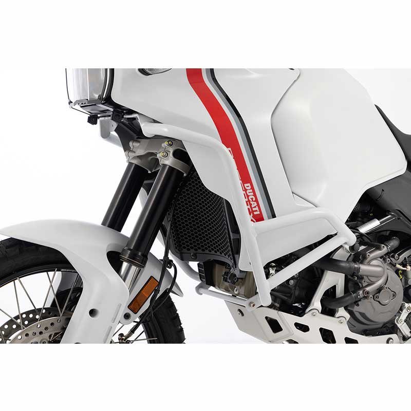 Crash bar blanc Wunderlich pour Ducati DesertX Offroad. Blackpines.fr