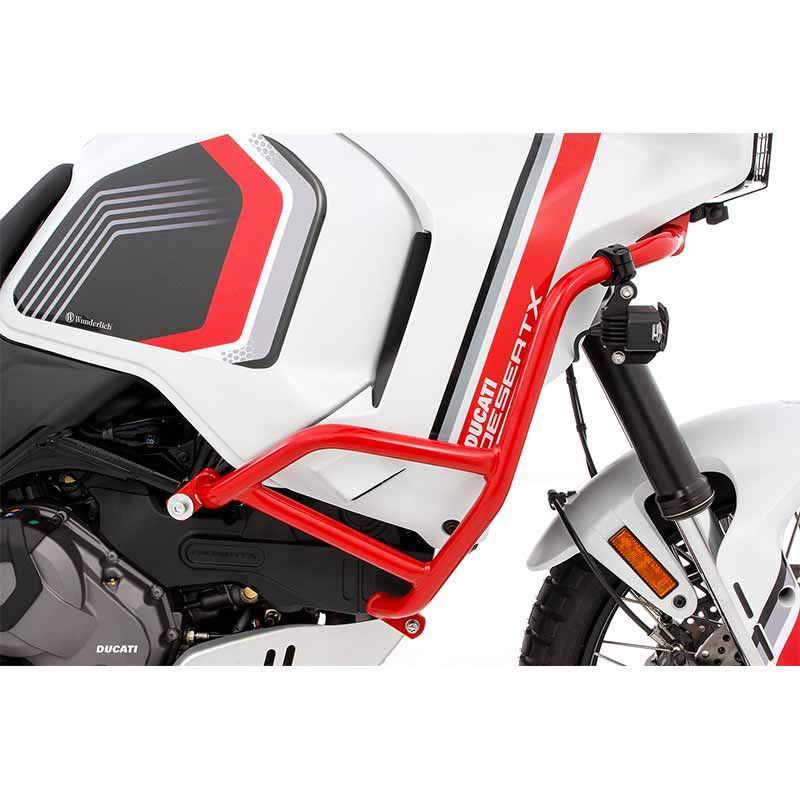 Crash bar rouge Wunderlich pour Ducati DesertX standard. Blackpines.fr