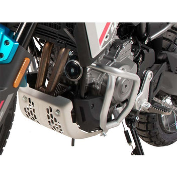 Crash bars moteur argentes Hepco & Becker pour CFMOTO 450MT. Blackpines.fr