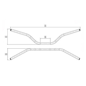 Dimensions guidon enduro vintage acier 22mm Tommaselli. Blackpines.fr