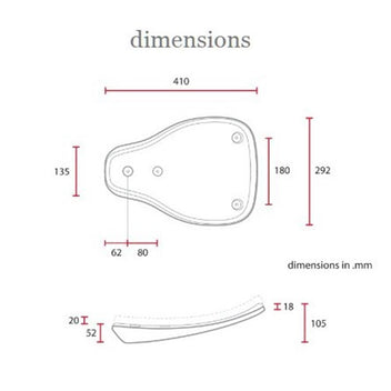 Dimensions selle Bobber solo grande taille C-Racer. Blackpines.fr