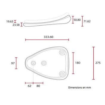 Dimensions selle Bobber solo taille moyenne C-Racer. Blackpines.fr