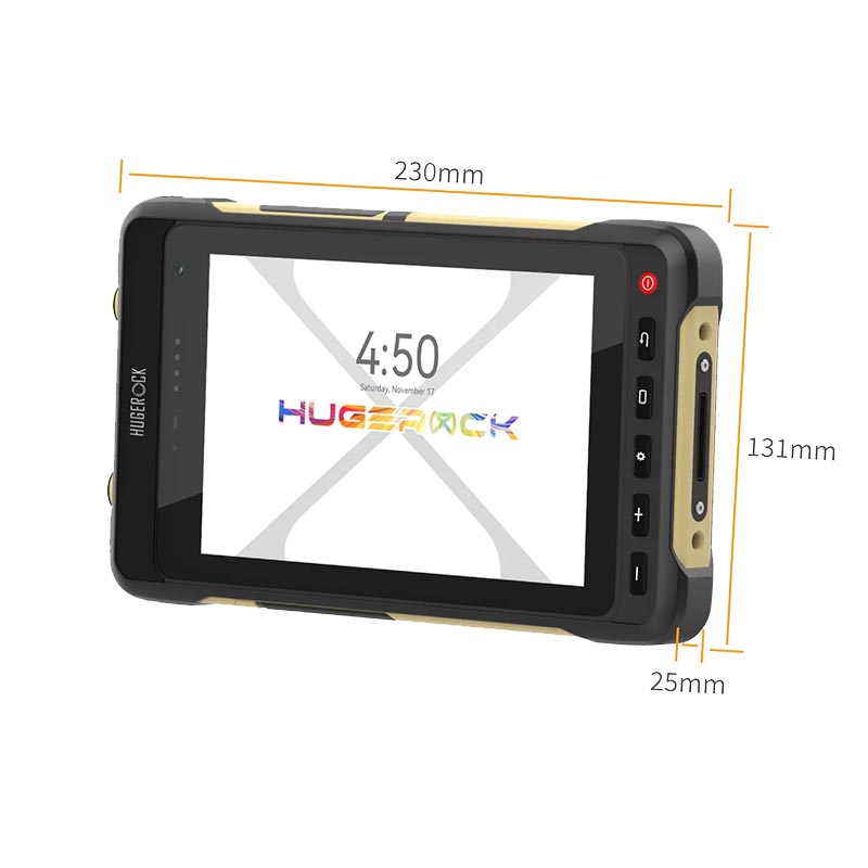 Dimensions de la tablette GPS Offroad X70 RALLY Hugerock.