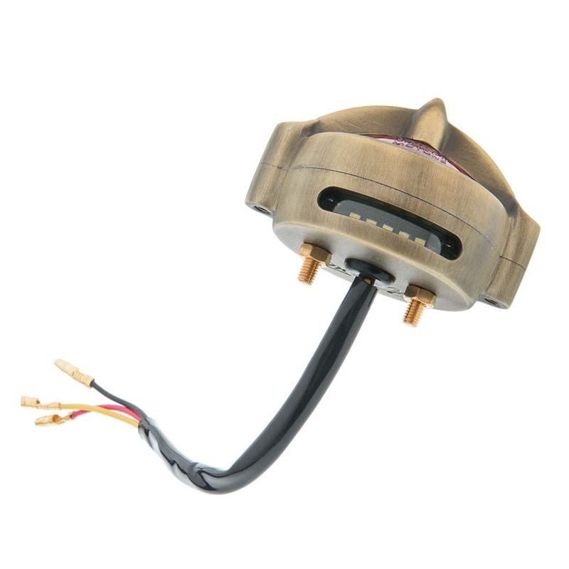 Feu arriere LED homologue BEL AIR laiton Motone Customs. Blackpines.fr