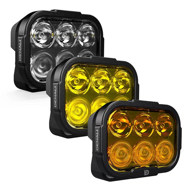 Feux additionnels moto LED Denali DL6. Blackpines.fr