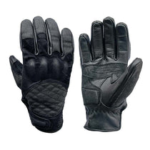 Gants moto cuir et denim homologués Age of Glory Shifter noir.