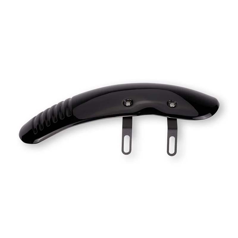 Garde-boue avant court Bonvent Motorbikes en composite renforcé noir brillant pour Hunter 350 avec support réglable. 