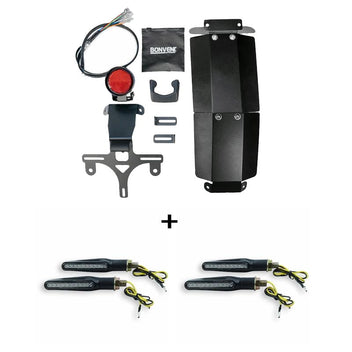 Kit mini-feu arrière LED avec deux paires de clignotants Strip Scrambler Bonvent pour Royal Enfield Bear 650.