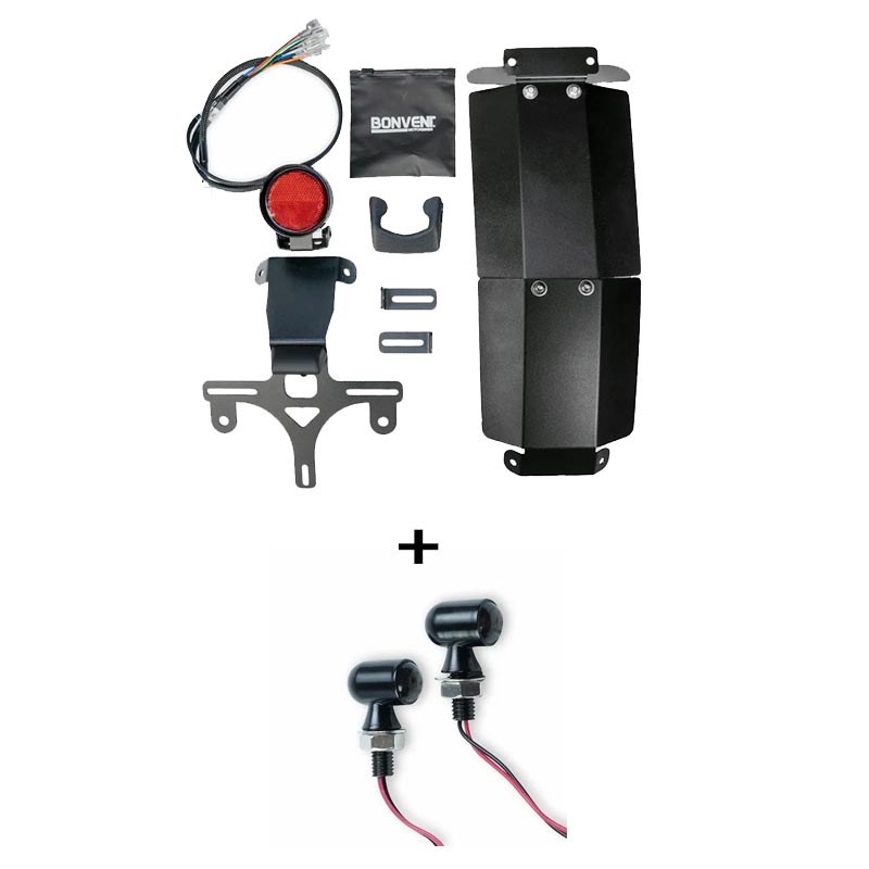 Kit mini-feu arrière LED avec une paire de clignotants Retro Scrambler Bonvent pour Royal Enfield Bear 650.