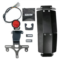 Kit mini-feu arrière LED avec support de plaque d'immatriculation court Bonvent pour Royal Enfield Bear 650.