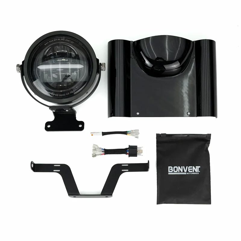 Kit phare LED 5,75 pouces Bonvent Motorbikes pour Triumph Bonneville et Street Twin, Street Cup.
