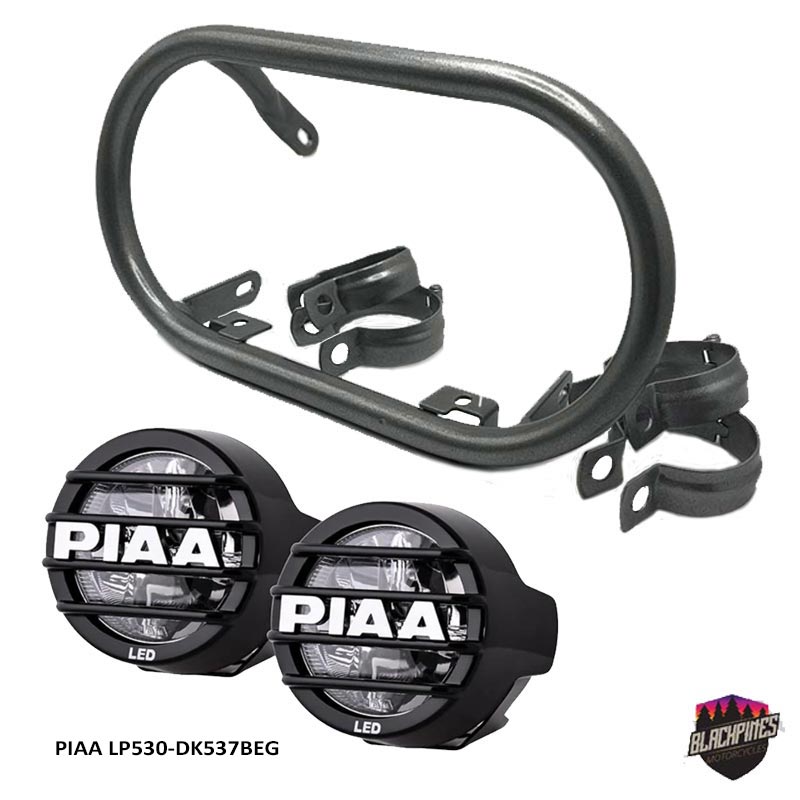 Kit tête de fourche Baja Blackpines avec feux PIAA LP530 DK537BEG.