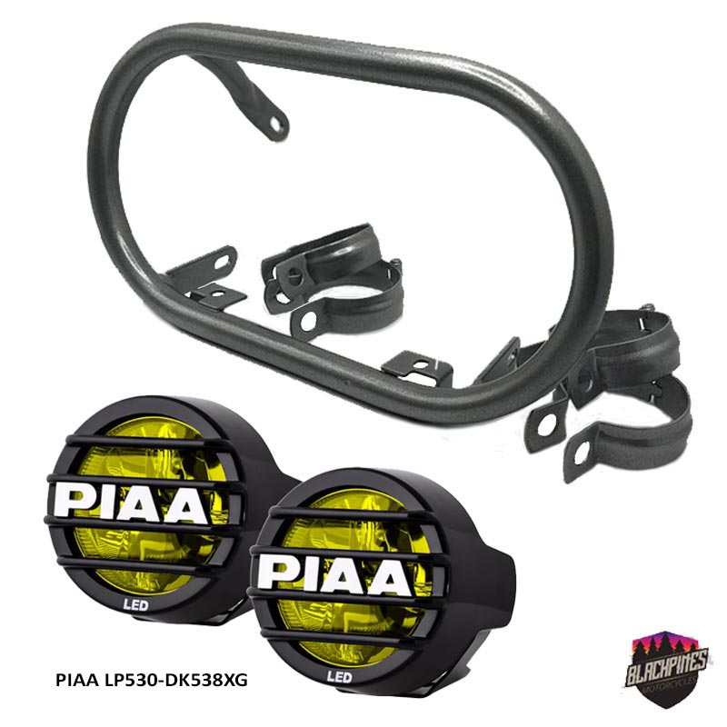 Kit tête de fourche Baja Blackpines avec feux PIAA LP530 DK538XG.