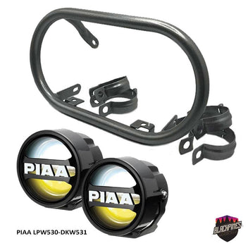 Kit tête de fourche Baja Blackpines avec feux PIAA LPW530 DKW531.