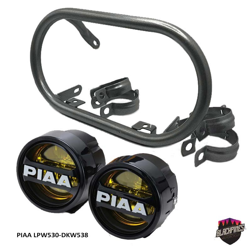 Kit tête de fourche Baja Blackpines avec feux PIAA LPW530 DKW538.