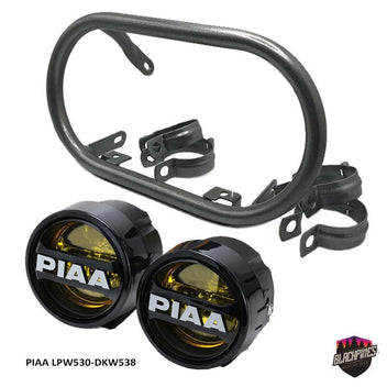 Kit tête de fourche Baja Blackpines avec feux PIAA LPW530 DKW538.