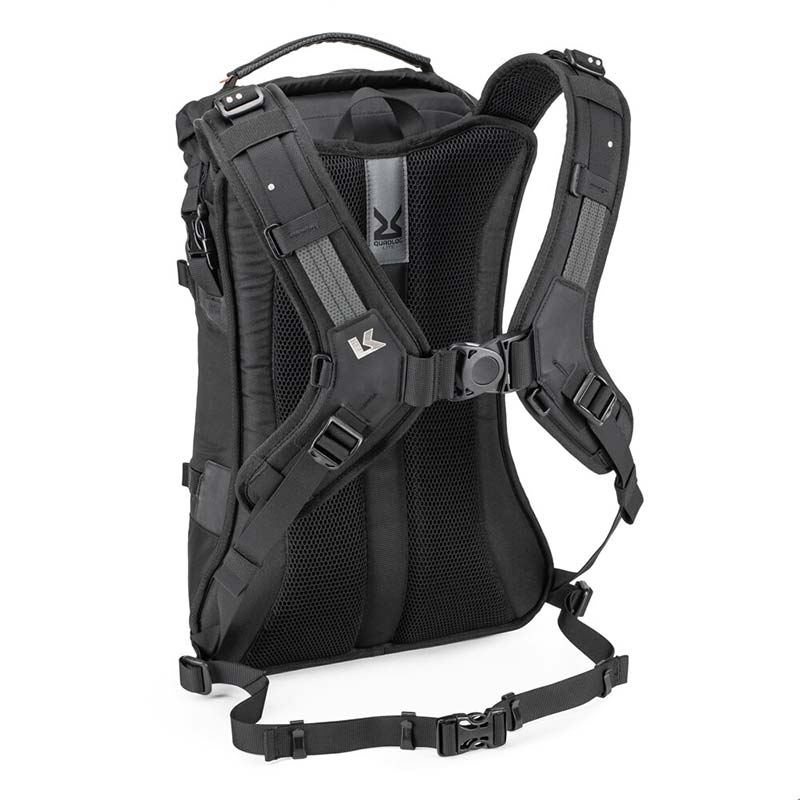Sac à dos moto étanche Kriega R16 noir, harnais quadloc-lite