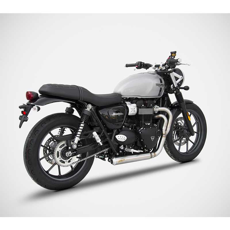 Ligne d'échappement Cross Zard pour Triumph Speed et Street Twin. Blackpines.fr