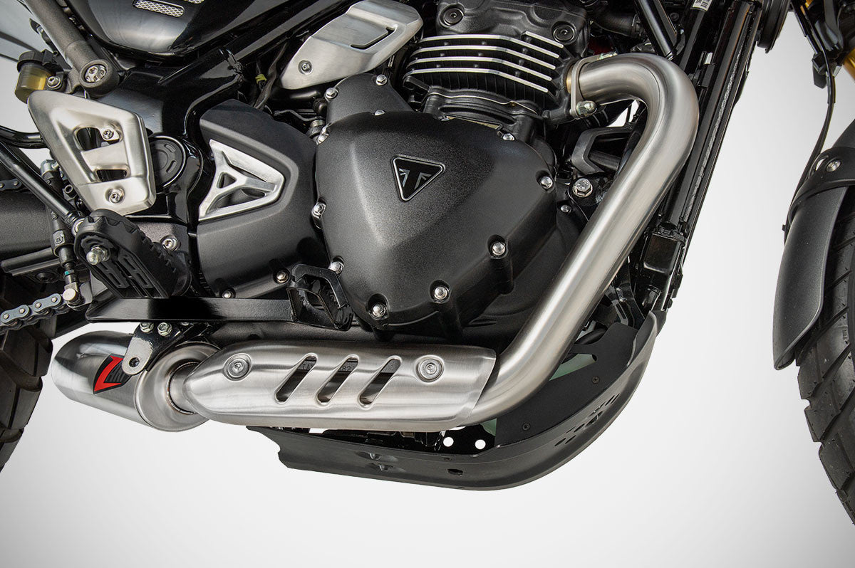 Ligne echappement Racing Zard pour Triumph Scrambler 400X et Speed 400. Blackpines.fr