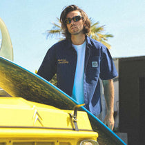 Chemise manches courtes boxy bleue STATION Morex customs.