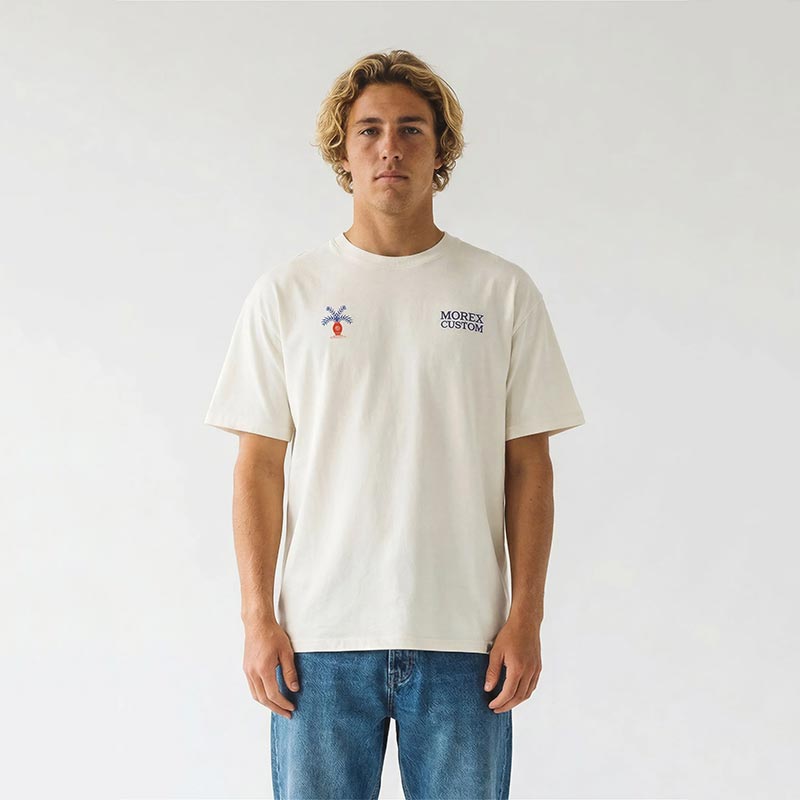 Tee shirt homme Morex custom blanc cassé Eden.