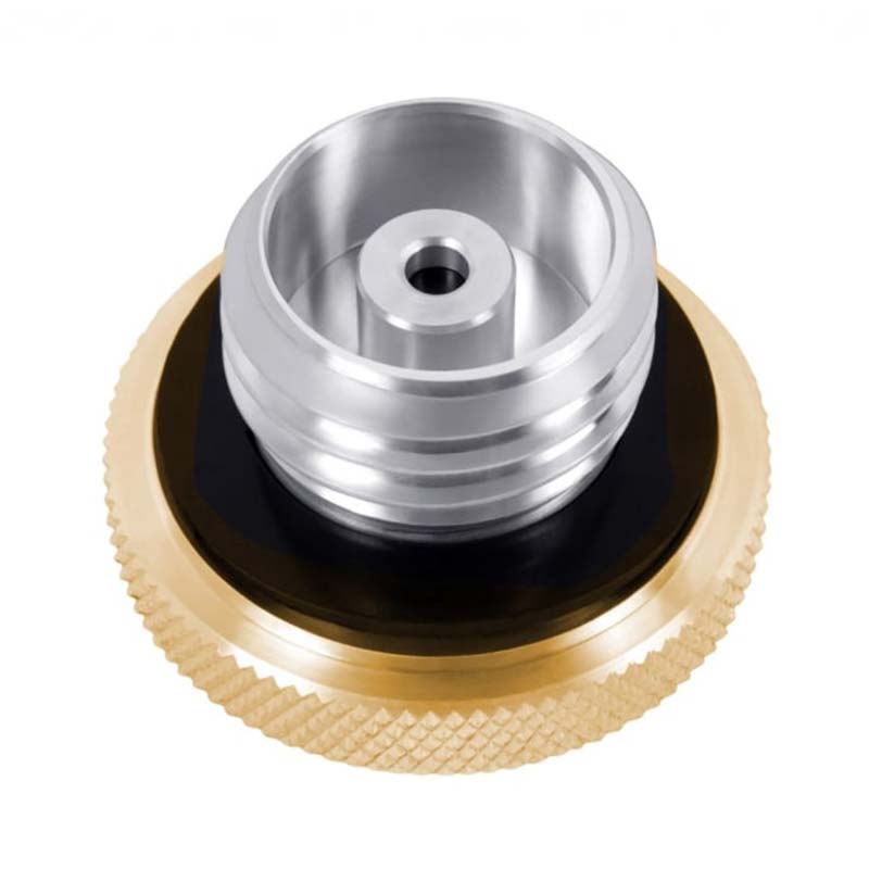 Bouchons reservoir essence moto laiton alu satin Motone pour Harley et Triumph. Blackpines.fr