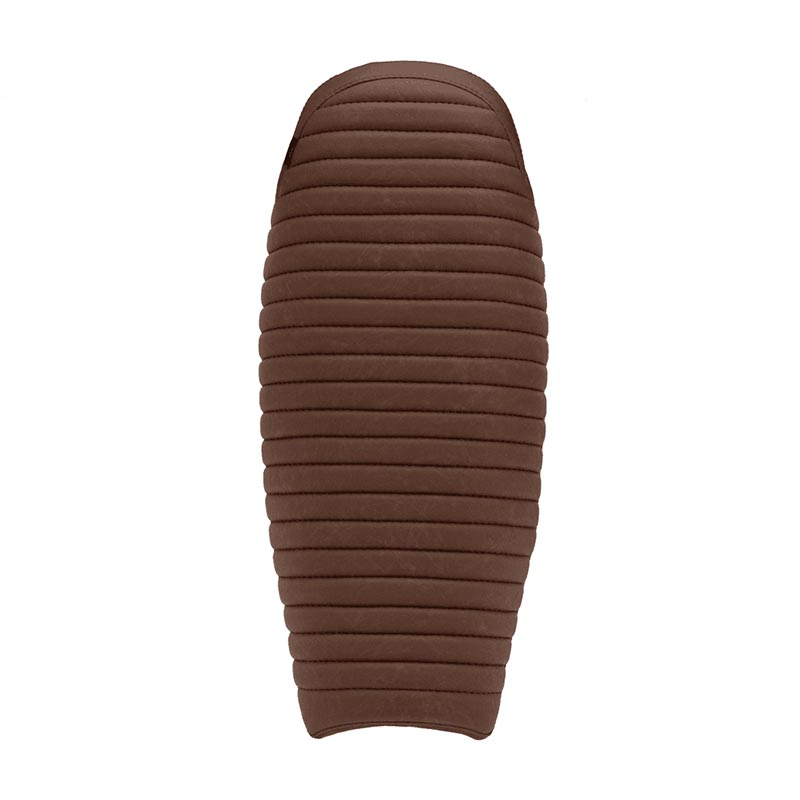 Selle fine tobacco moto The Krait Motone Custom pour Triumph Bonneville. Blackpines.fr