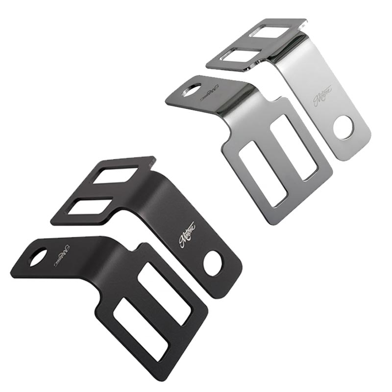 Supports de clignotants noirs ou polis montage sous selle Motone pour Triumph 2001-2015. Blackpines.fr