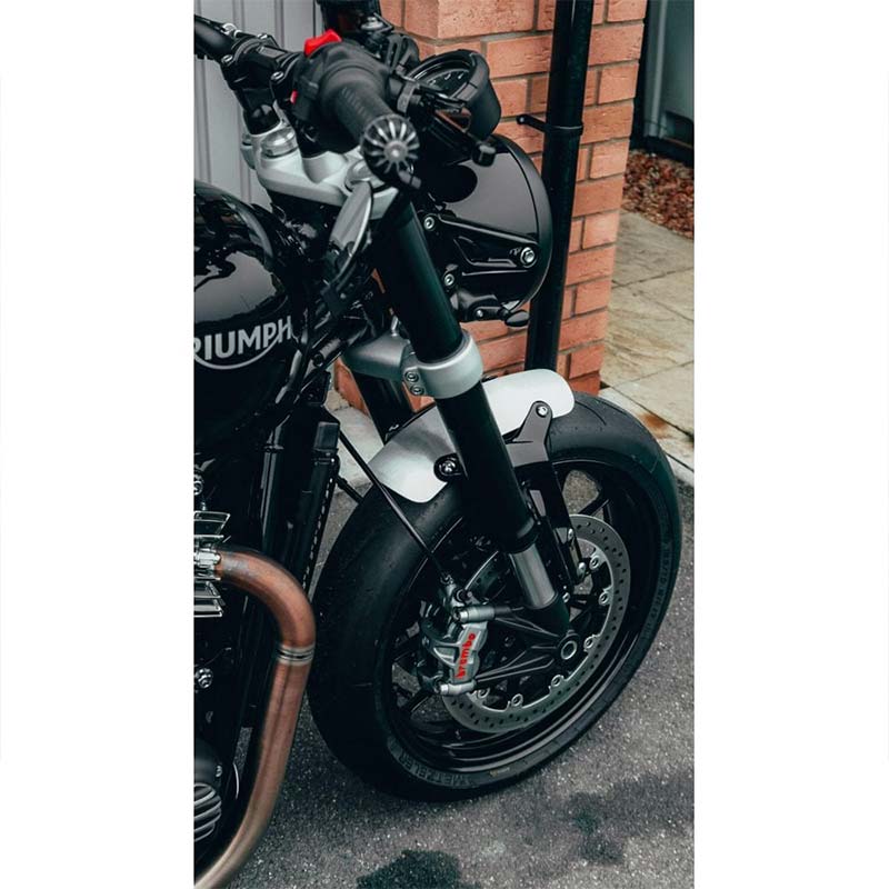 Garde-boue avant moto alu brosse MTE200 Motone Customs Shorty Speed Twin 1200. Blackpines.fr