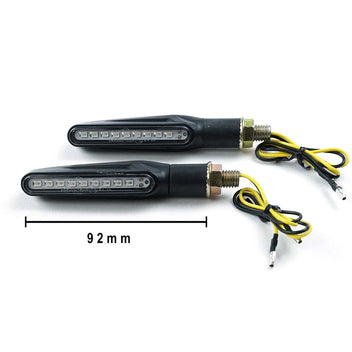 Paire de clignotants moto séquentiels Bonvent Motorbikes longueur de 92 mm.