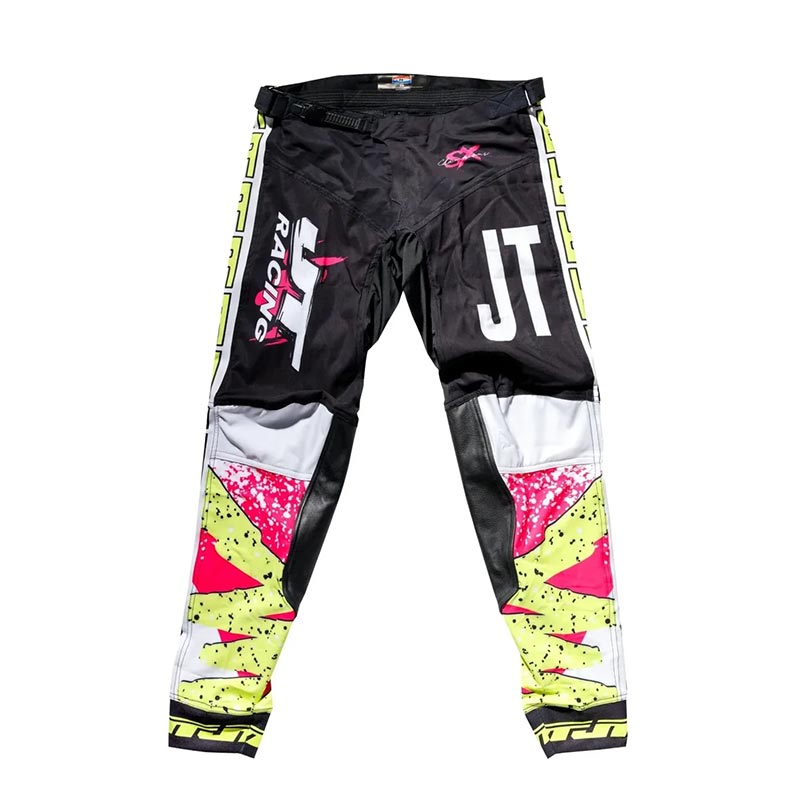 Pantalon MX 90's Swash jaune JT Racing USA, devant.
