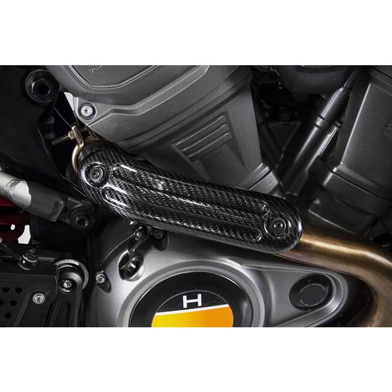 Pare chaleur collecteur en carbone pour Harley-Davidson Pan America 1250.