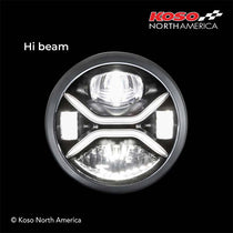 Phare moto LED homologue Zenith de Koso. Blackpines.fr