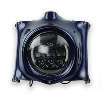 Plaque phare bleue foncée pour Royal Enfield 650 Bonvent. Blackpines.fr