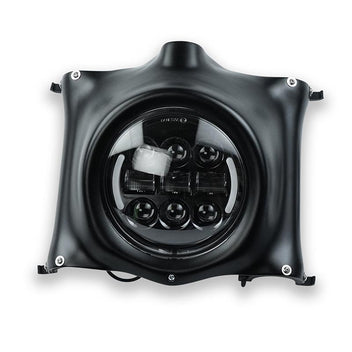 Plaque phare noir mat pour Royal Enfield 650 Bonvent. Blackpines.fr