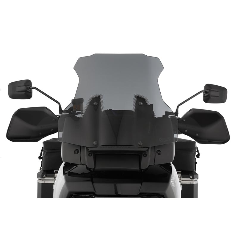 Protege-mains moto noirs Wunderlich pour Harley-Davidson Pan America 1250. Blackpines.fr